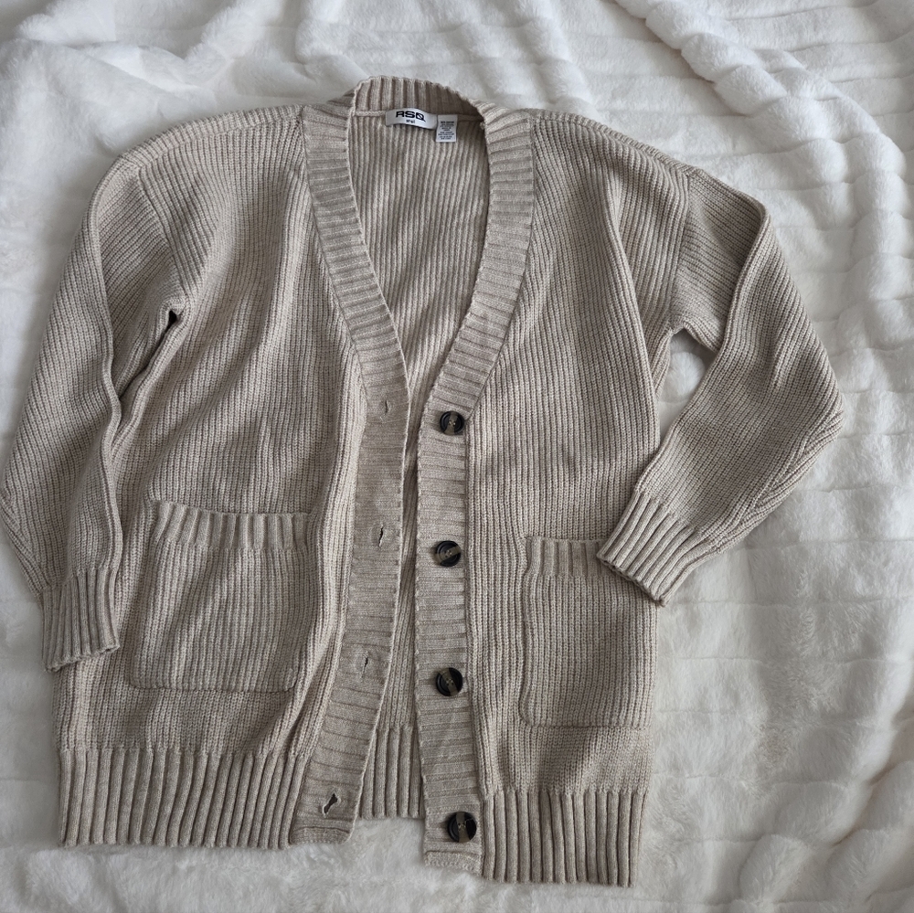 RSQ Cream Ribbed Knit Sweater One Time Wear